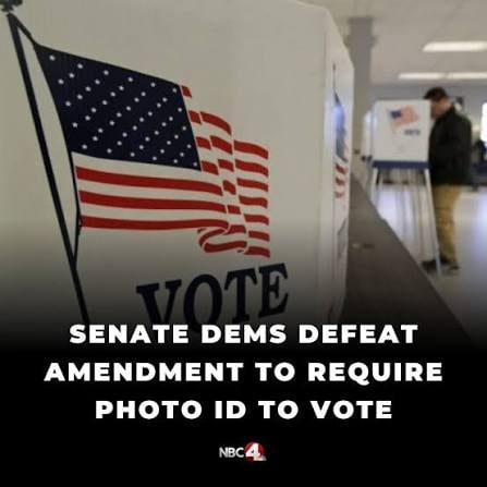 Senate Democrats defeat amendment to require photo ID to vote