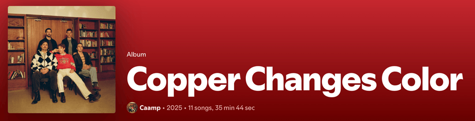 Spotify cover image for the Caamp album Copper Changes Color
