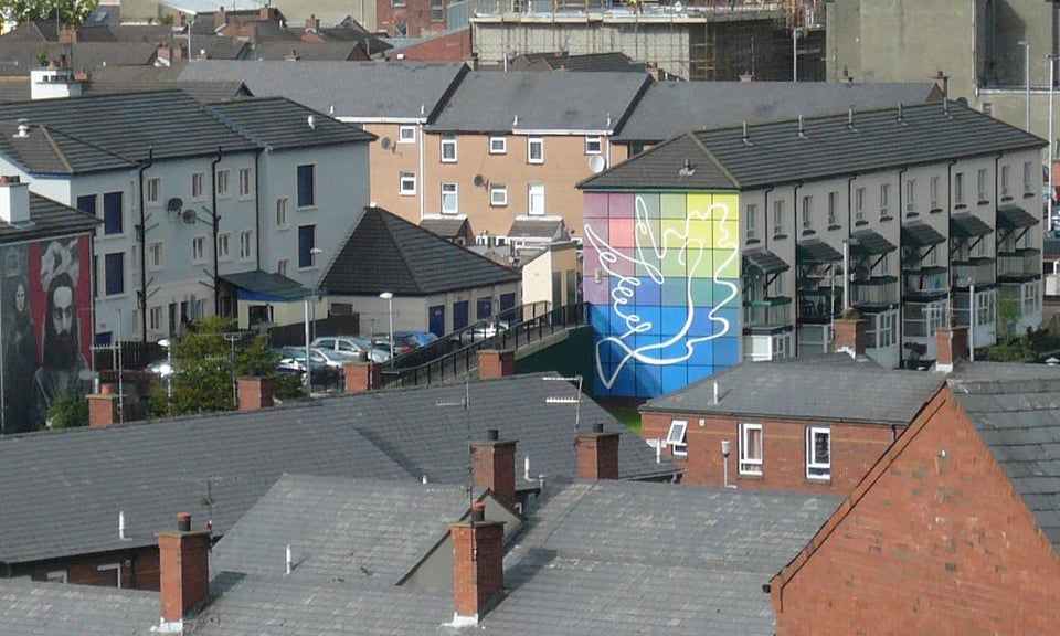 Mural on the side of a building in Northern Ireland