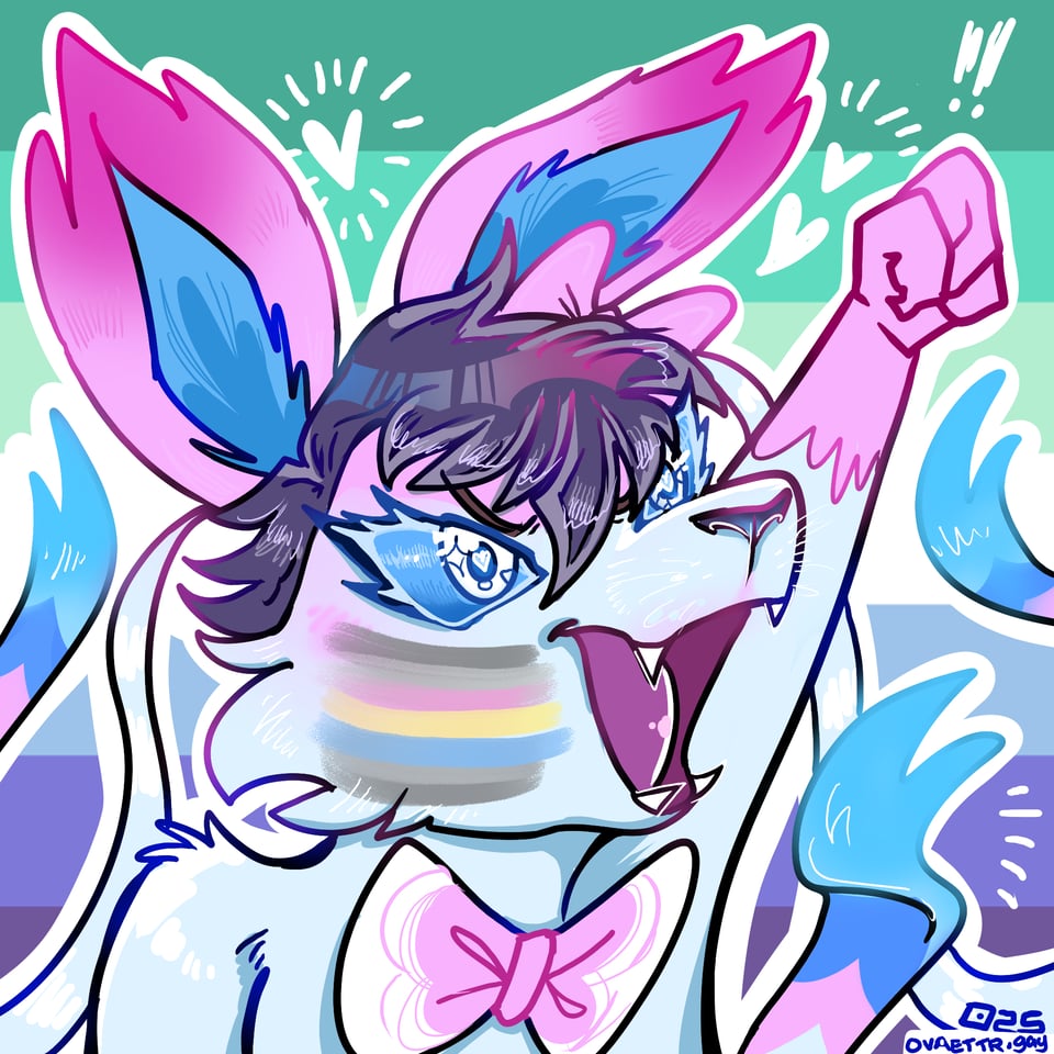 A protesting Sylveon demiflux gay boy