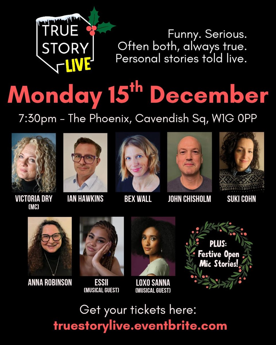 Lineup for Dec 15th True Story LIVE show
