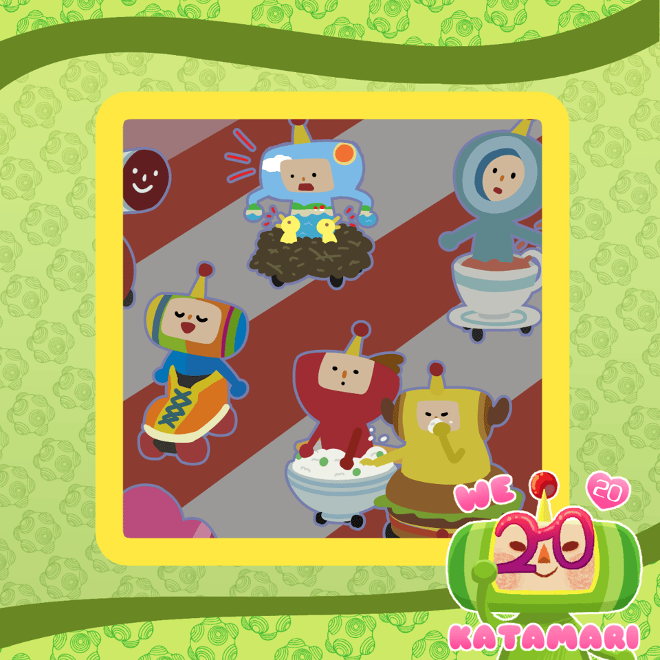 Some katamari cousins in their go-karts from We Love Katamari.