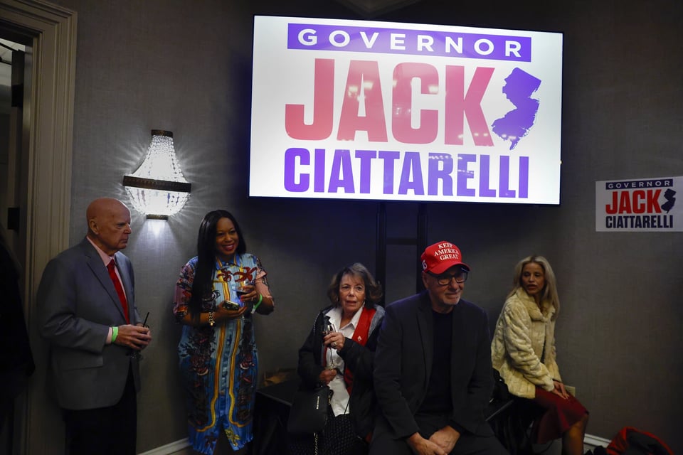 Supporters attend the election night watch party for New Jersey Republican gubernatorial candidate Jack Ciattarelli at the Bridgewater Marriott in Bridgewater, New Jersey, on Nov. 4, 2025