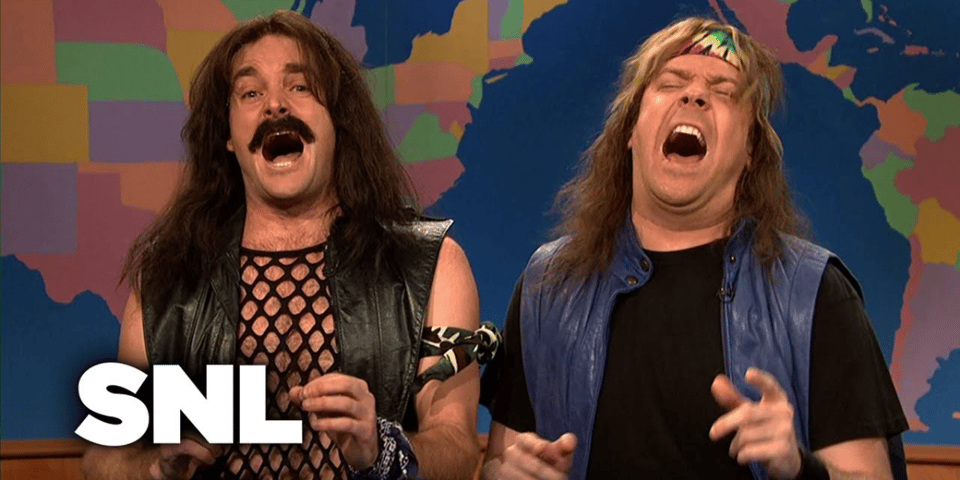 Will Forte and Jason Sudeikis dressed as Bon Jovi.