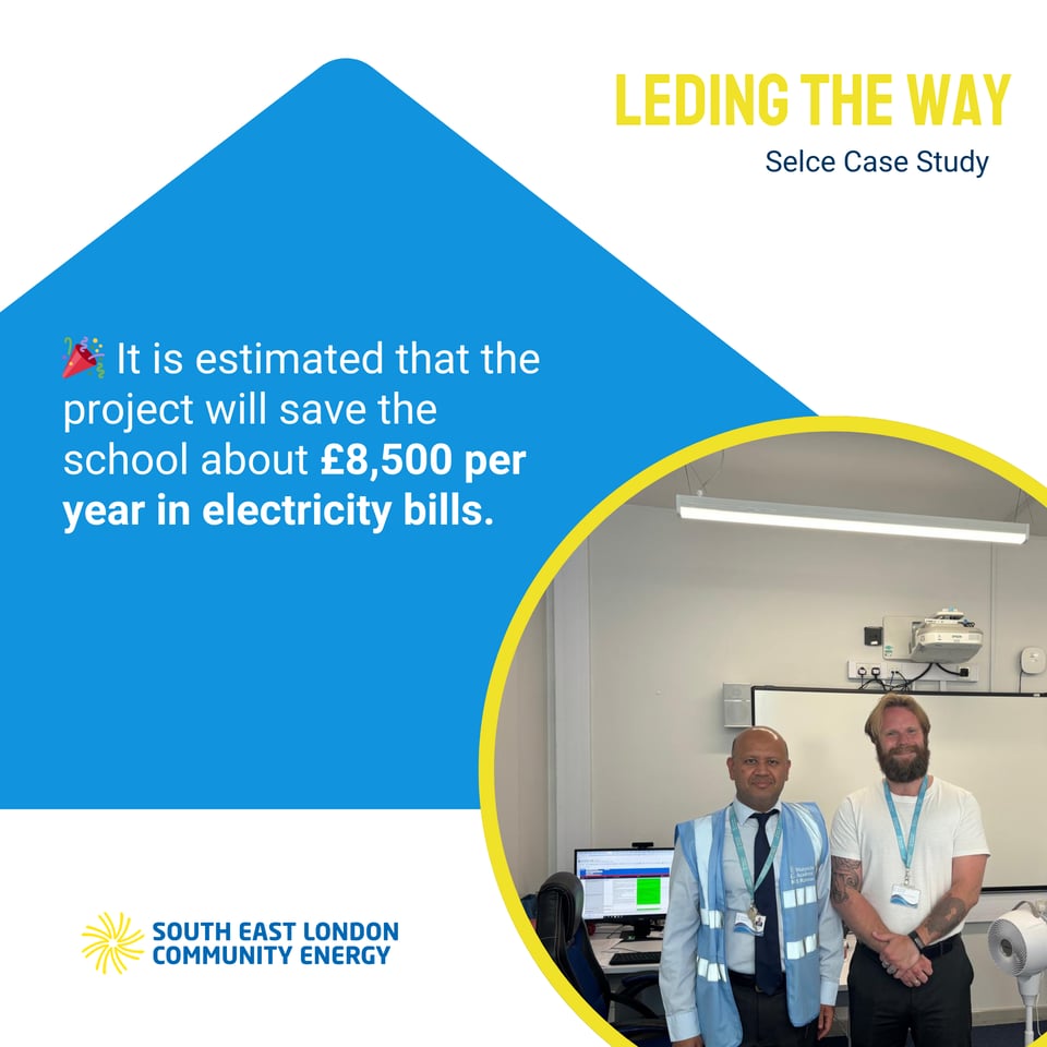 The project is estimated to be saving the school £8500 per year.