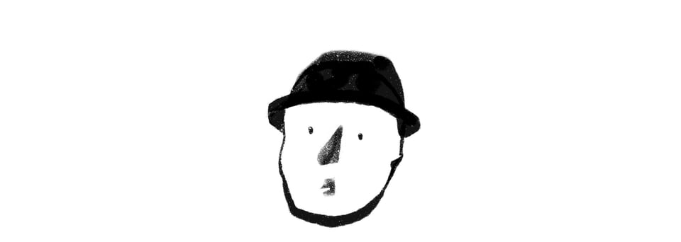 A drawing of a friendly guy wearing a hat.