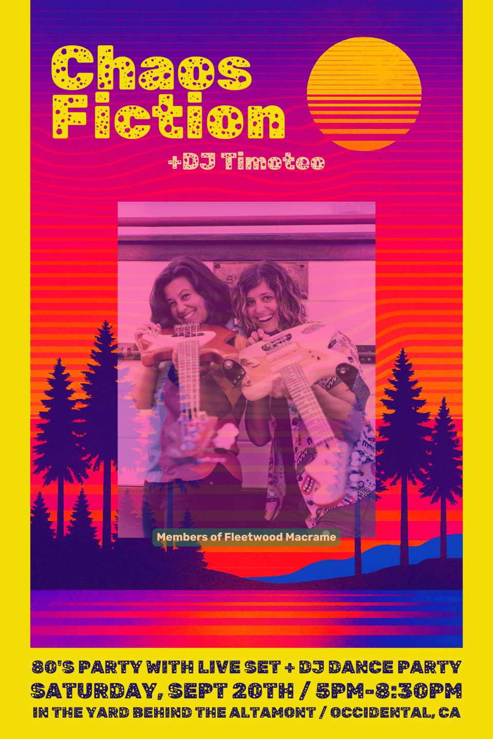 Chaos Fiction this Saturday 9/20 at The Yard at The Altamont in Occidental, CA