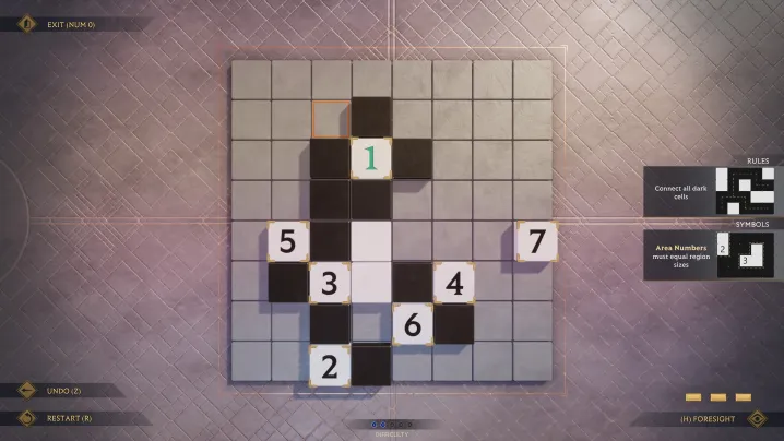 Example of a grid-based logic puzzle