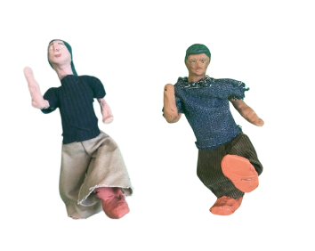 two claymation poses