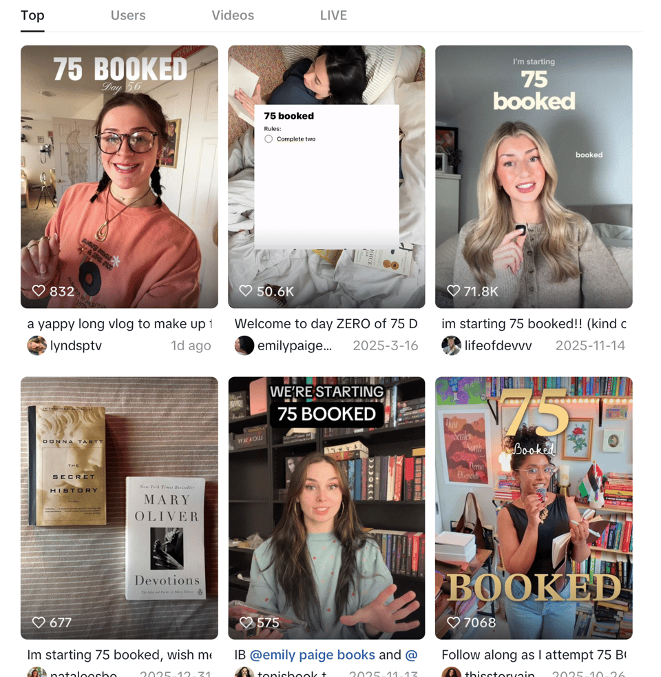 TikTok Top Recommended Videos, 75 Booked Challenge
