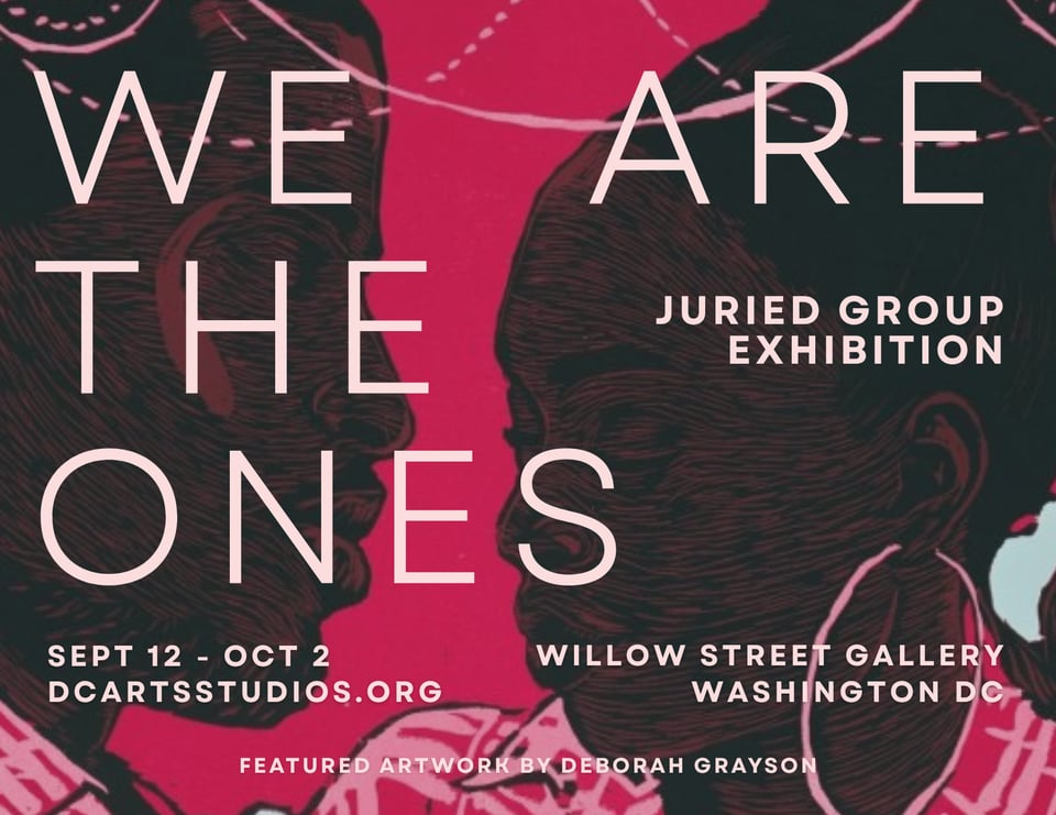 Postcard promoting art show called We Are the Ones
