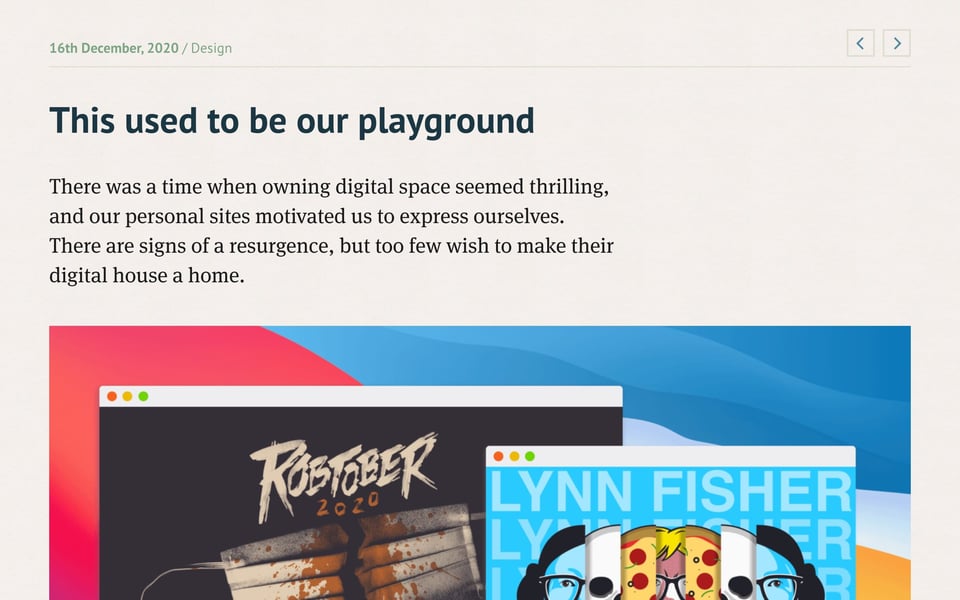 A post with the title “This used to be our playground”