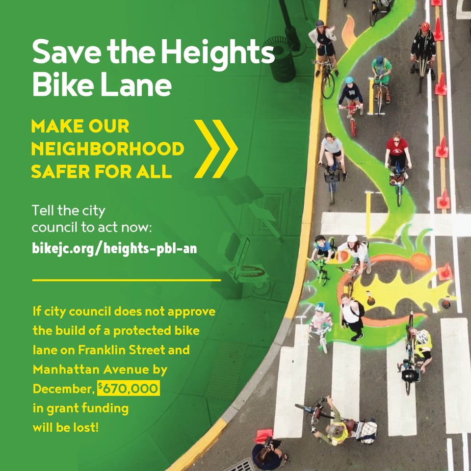 a poster for save the heights bike lane