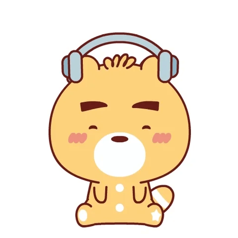 a cartoon cat jamming with headphones