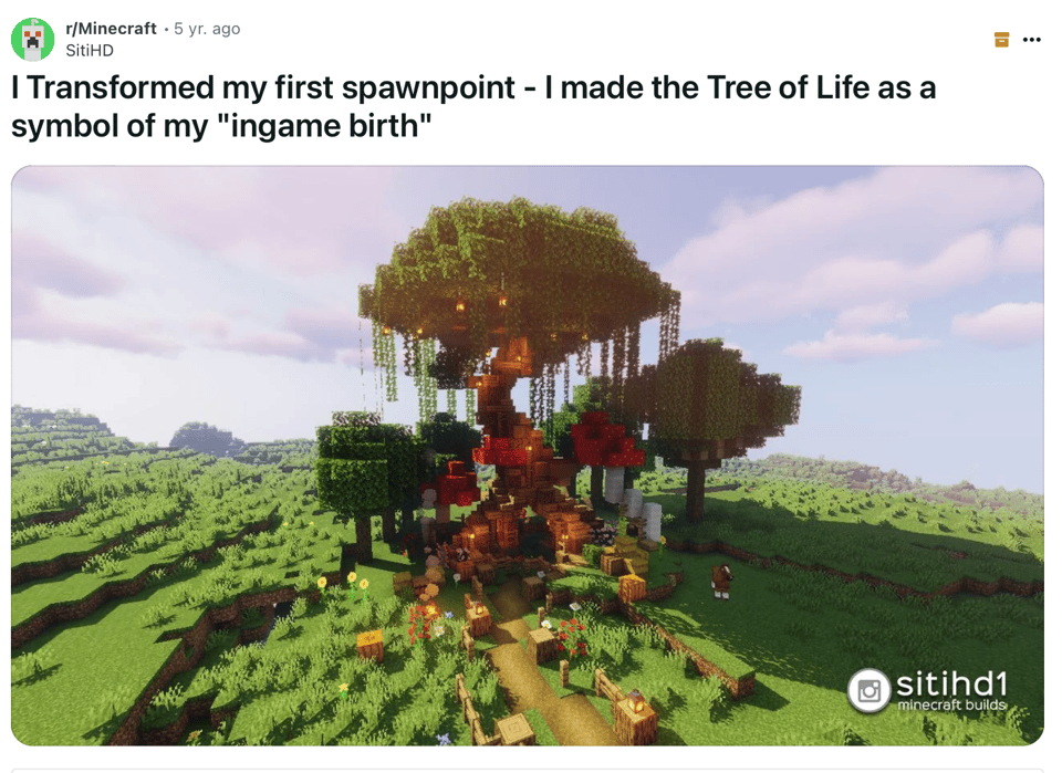 The tree of life, Minecraft version.