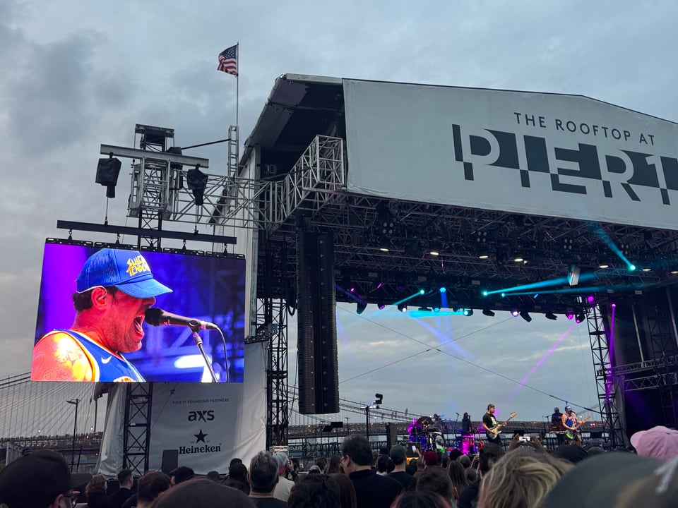Jeff Rosenstock performing at Pier 17.