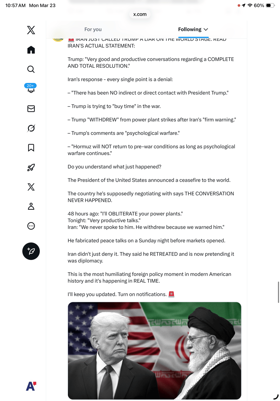 Iran told the world Trump lies