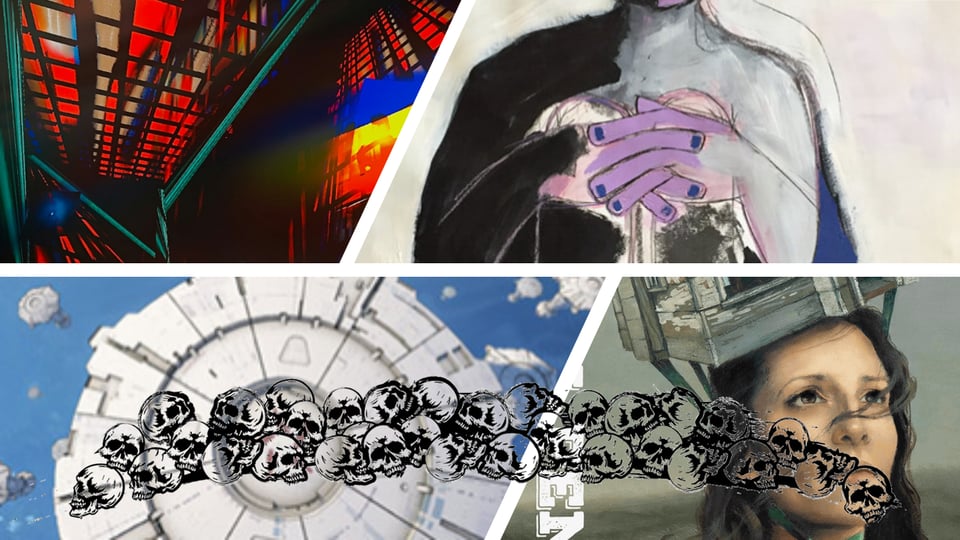 a collage of images related to the short stories in this week's newsletter