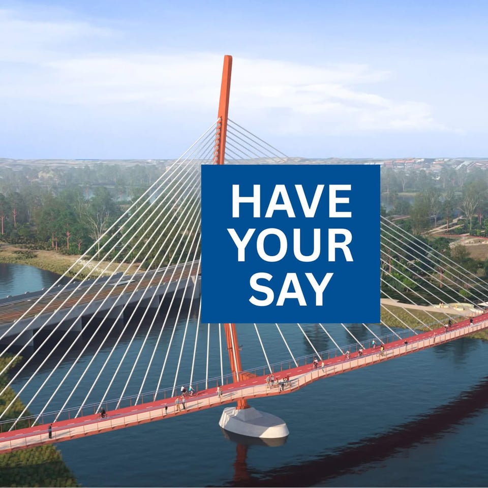 Image of the Boorloo Bridge with 'Have your say' superimposed in text.