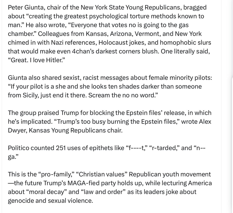 Racist, sexist, white boy  Republican talk.