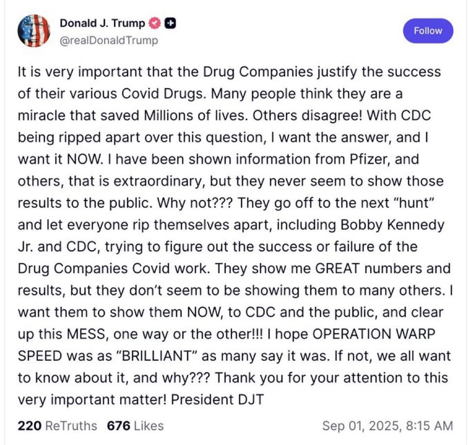 Remember Trump version one who called the vaccines a "miracle" during his first administration.