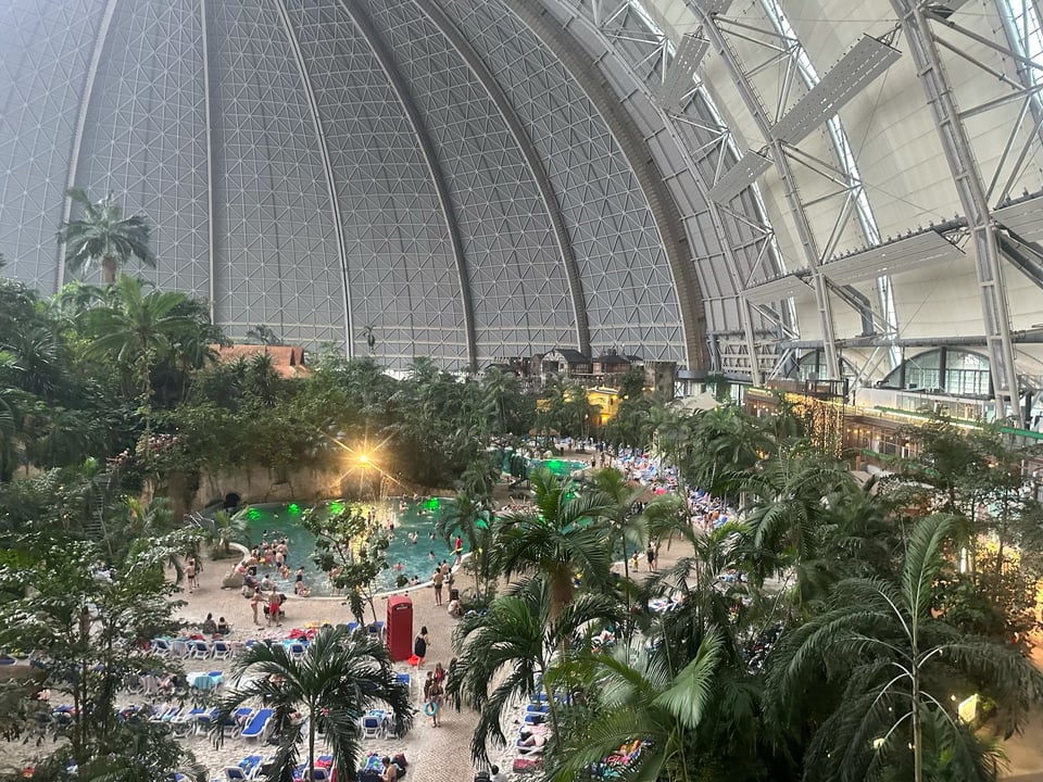 A view of the Lagoon from higher up. It looks smaller within the dome.