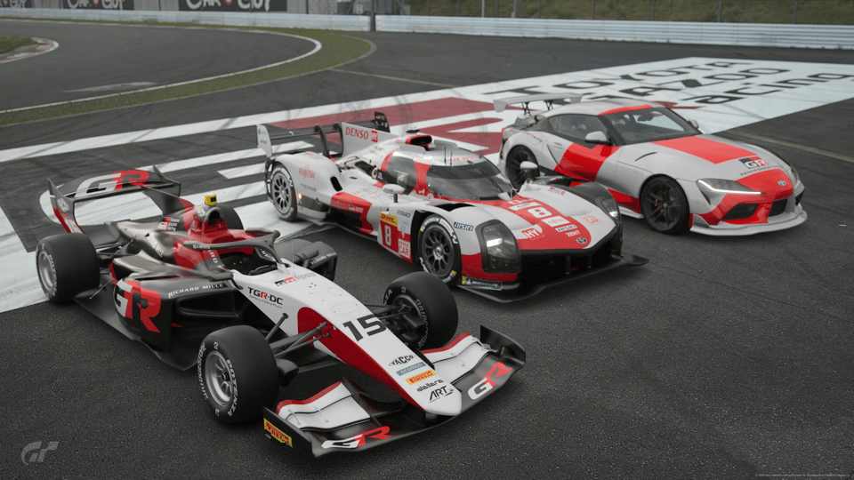 Three toyotas photographed on track