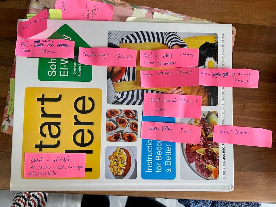 Post-it notes on a book