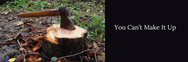 axe stuck in stump