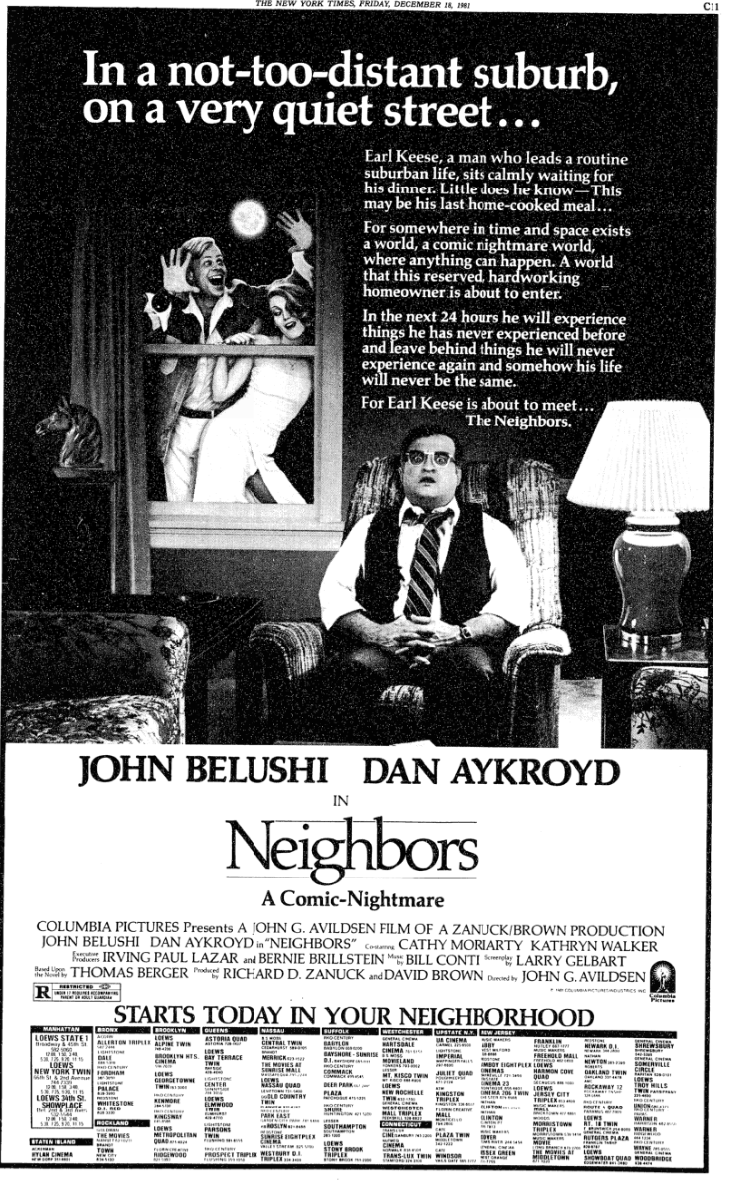 NYT ad for "Neighbors."