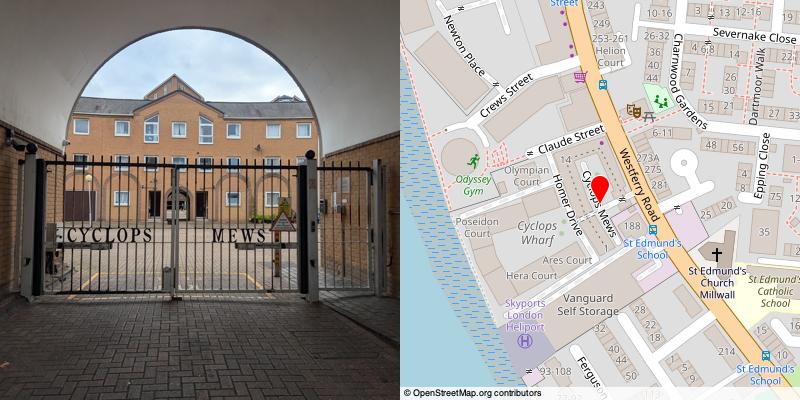 A picture and map of the mews