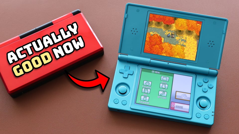 The Anbernic RG DS playing Pokemon