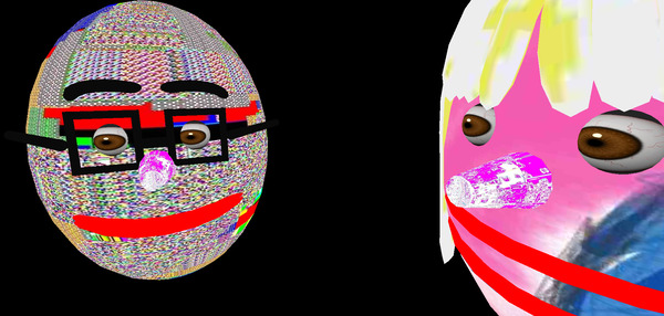 screenshot of two faces