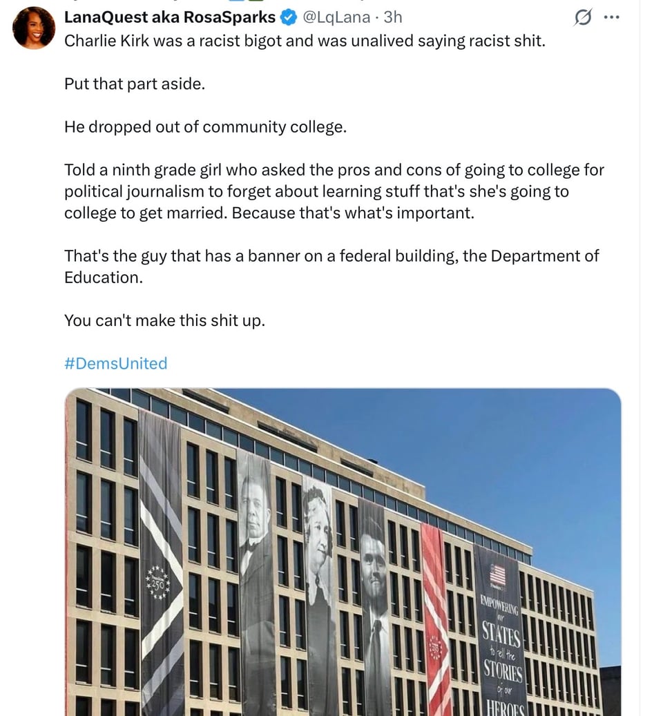 Charlie Kirk image was put on the Dept of Education facade