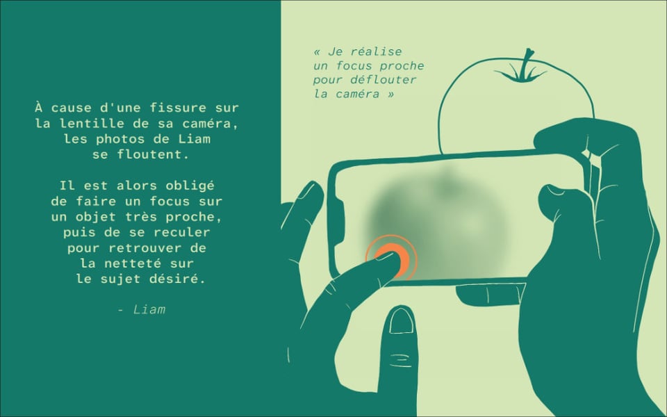 Une illustration d'un smartphone n'arrivant pas à faire le focus