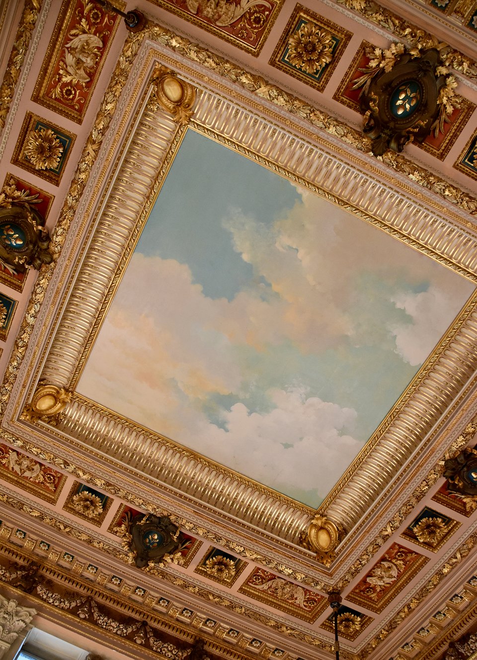 An ornate ceiling.