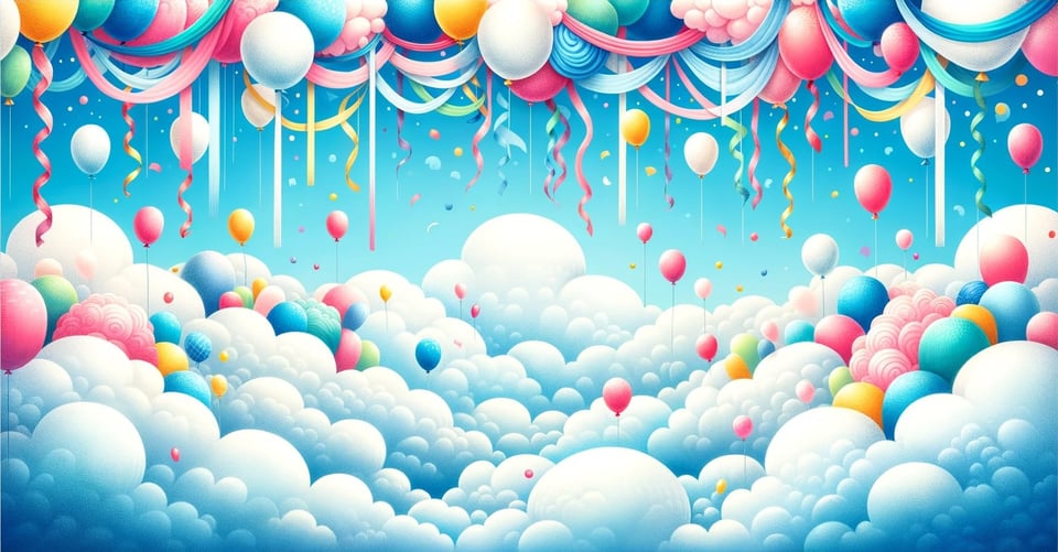 balloons in the clouds - a "cloud party"