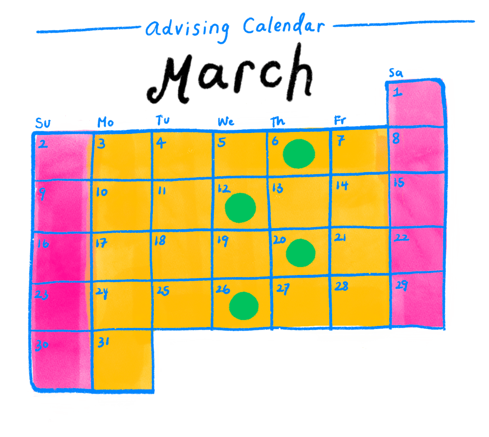 advising calendar availability