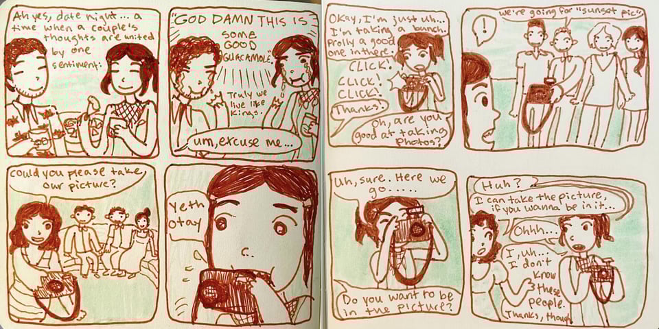 comic about people asking to get their photo taken at the bar