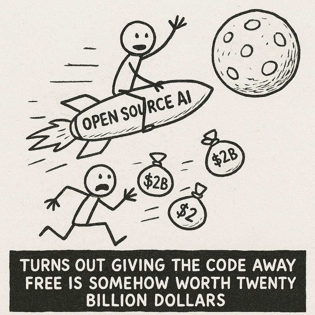 TURNS OUT GIVING THE CODE AWAY FREE IS SOMEHOW WORTH TWENTY BILLION DOLLARS