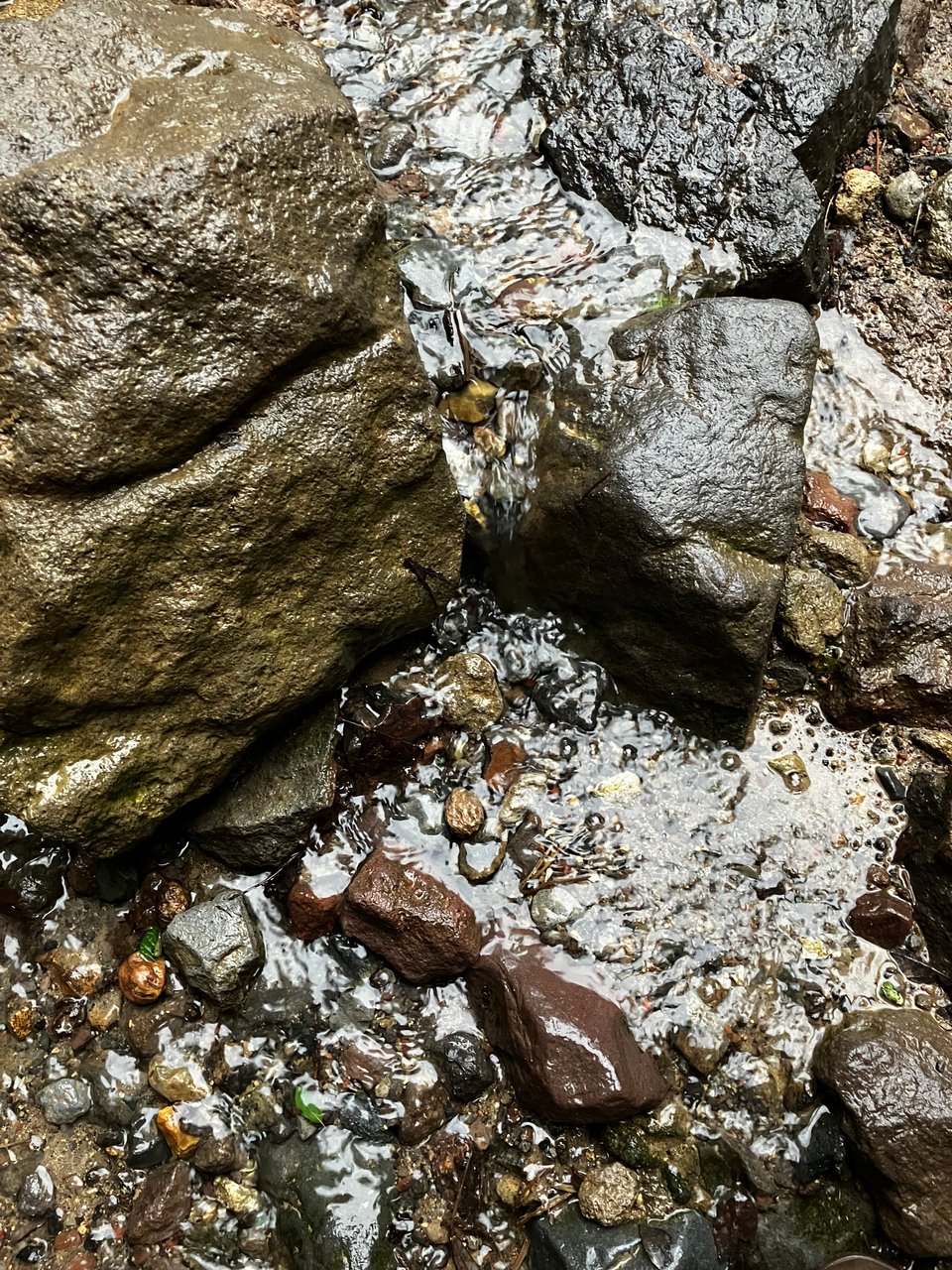 Water on rocks, always moving