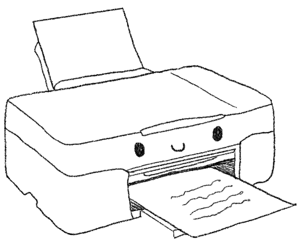 smiley printer doodle.