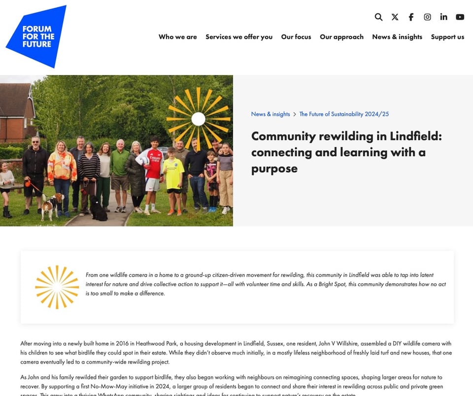 Our Nature Watch in the Forum for the Future project