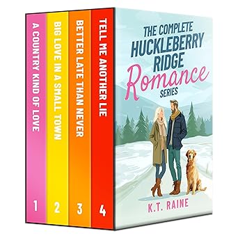 The image shows the box set for all four titles of K.T. Raine's Huckleberry Ridge Romance series.
