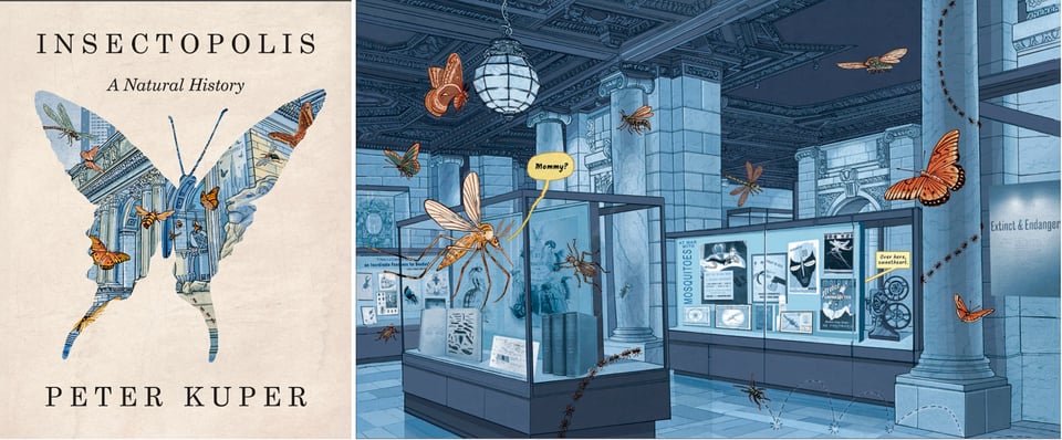 Peter Kuper, Cover and interior spread, “Insectopolis.”