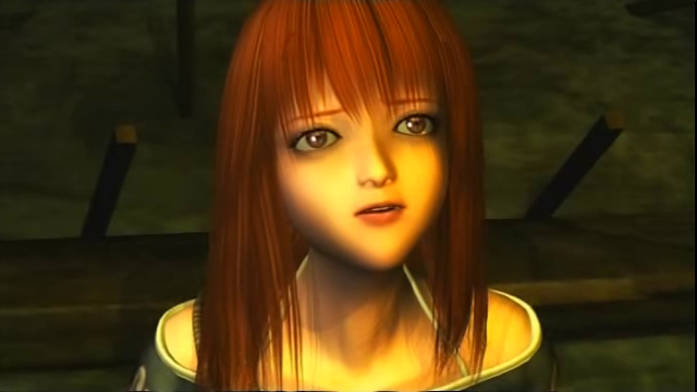 Lilia looking up at Rion