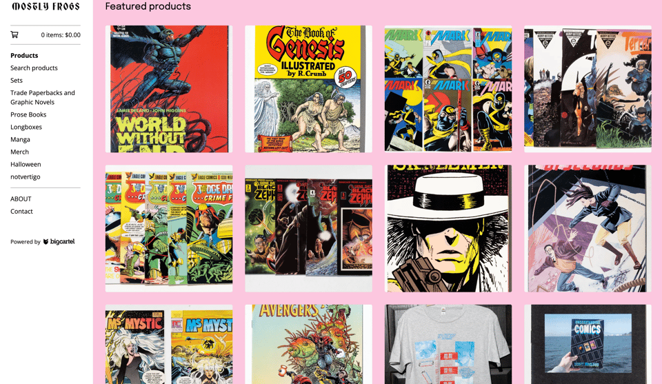 a screenshot of my online shop that shows new arrivals