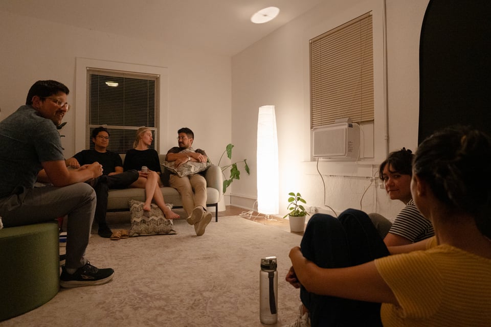 A room of friends.
