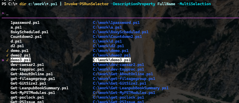 Multiple object selection