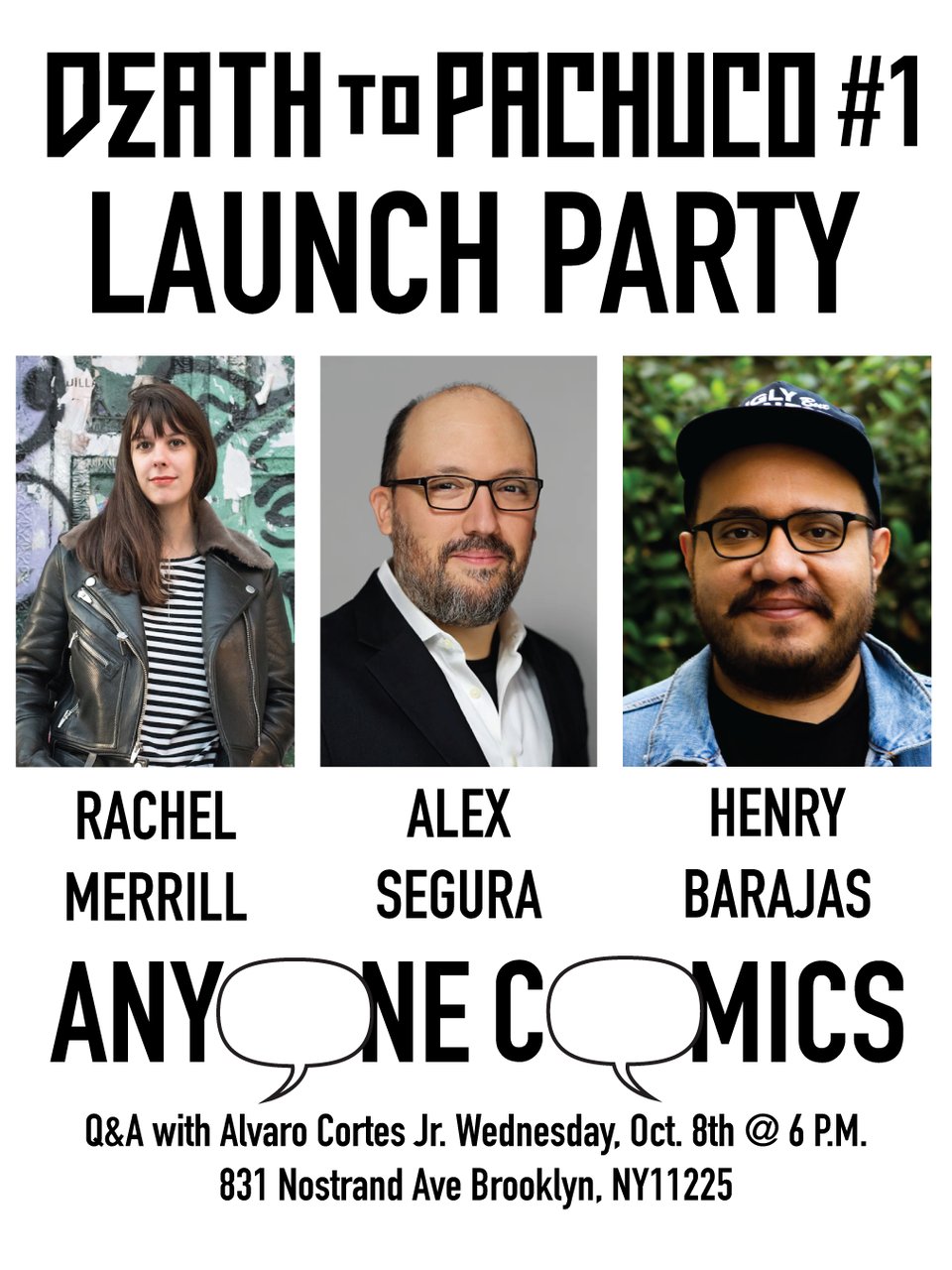 Death to Pachuco #1 Anyone COmics launch party promo graphic